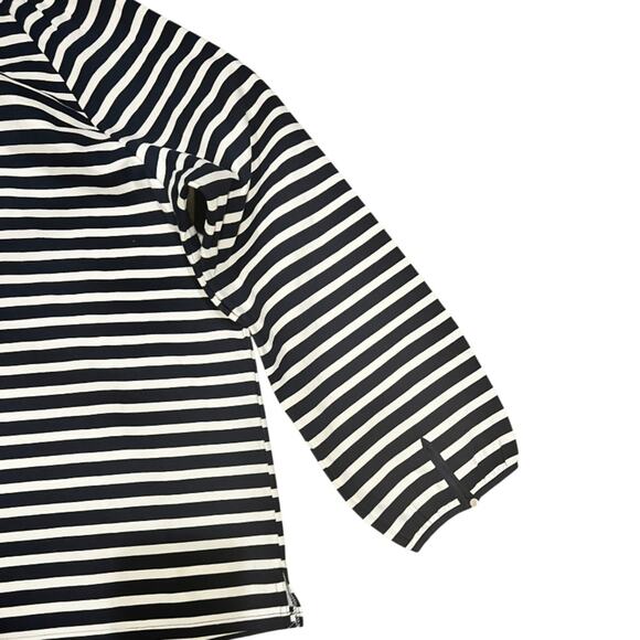 J. Crew Structured Stripe Keyhole Peasant Top in Navy Stripe Size XL NWT - Picture 7 of 8